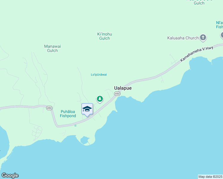 map of restaurants, bars, coffee shops, grocery stores, and more near 60 Kawela Way in Kaunakakai