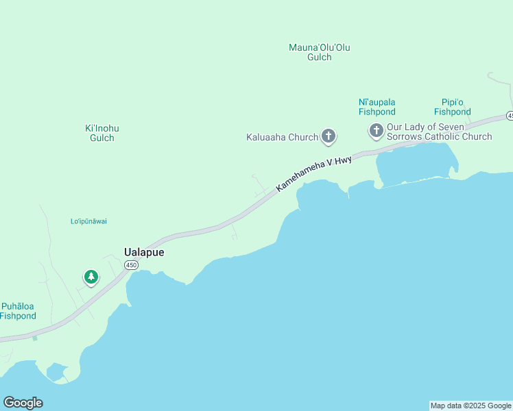 map of restaurants, bars, coffee shops, grocery stores, and more near 7704 Kamehameha V Highway in Kaunakakai