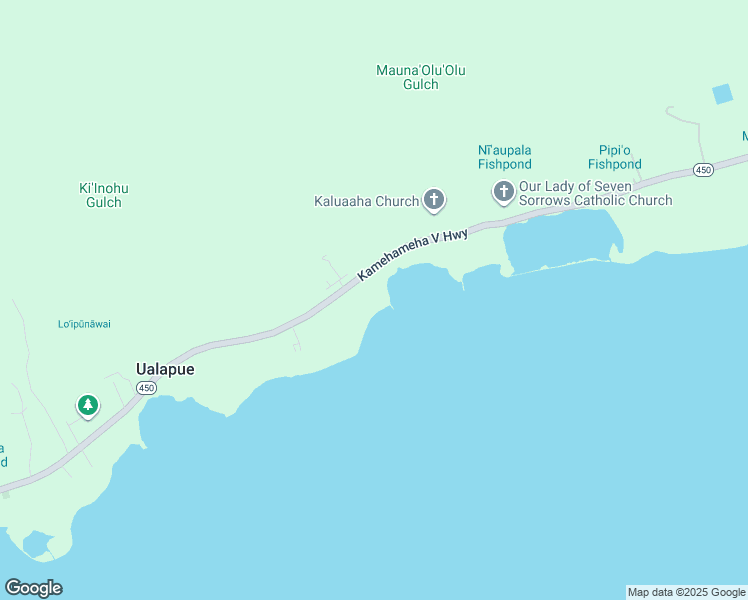 map of restaurants, bars, coffee shops, grocery stores, and more near 7760 Kamehameha V Highway in Kaunakakai