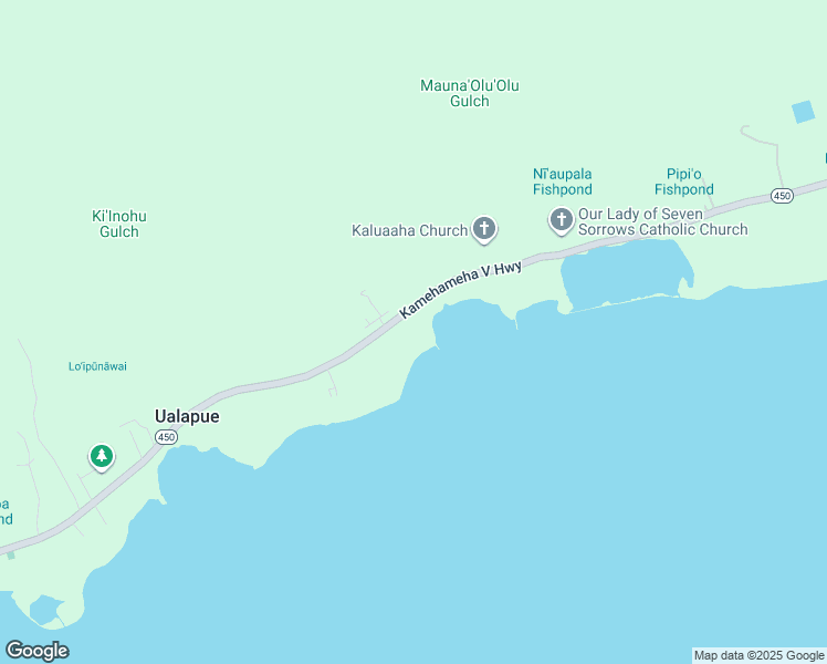 map of restaurants, bars, coffee shops, grocery stores, and more near 7760 Kamehameha V Highway in Kaunakakai