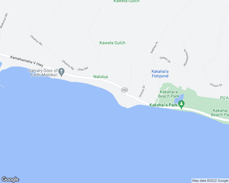 map of restaurants, bars, coffee shops, grocery stores, and more near 2904 Kamehameha V Highway in Kaunakakai