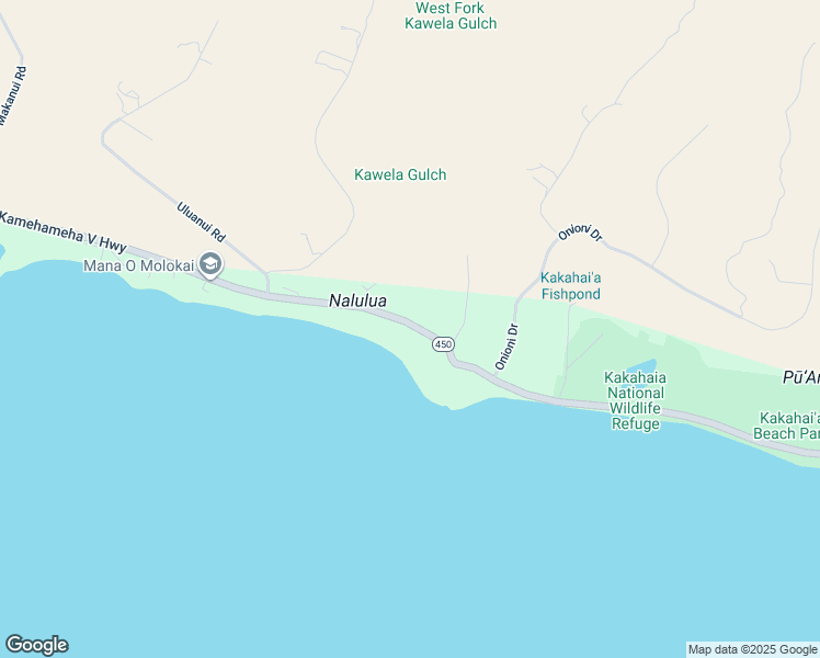 map of restaurants, bars, coffee shops, grocery stores, and more near 2902 Kamehameha V Highway in Kaunakakai
