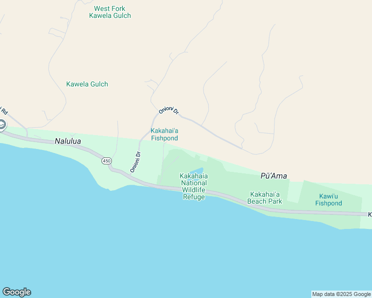 map of restaurants, bars, coffee shops, grocery stores, and more near 3131 Kamehameha V Highway in Kaunakakai