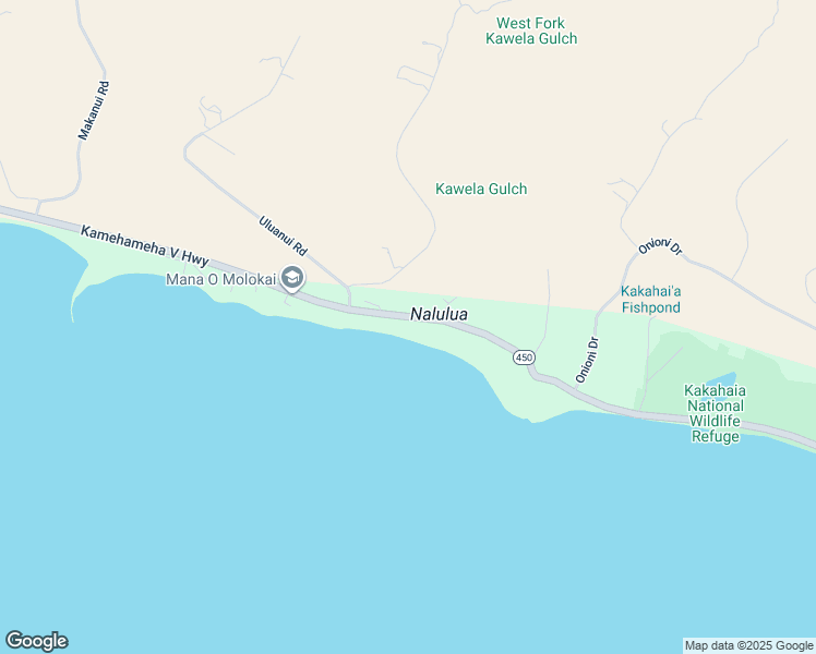 map of restaurants, bars, coffee shops, grocery stores, and more near 2771 Kamehameha V Highway in Kaunakakai