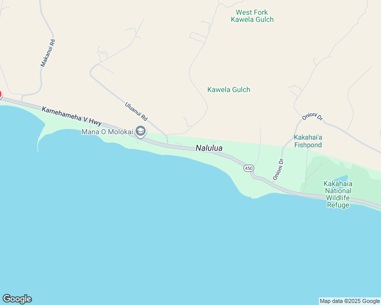 map of restaurants, bars, coffee shops, grocery stores, and more near 2756 Kamehameha V Highway in Kaunakakai