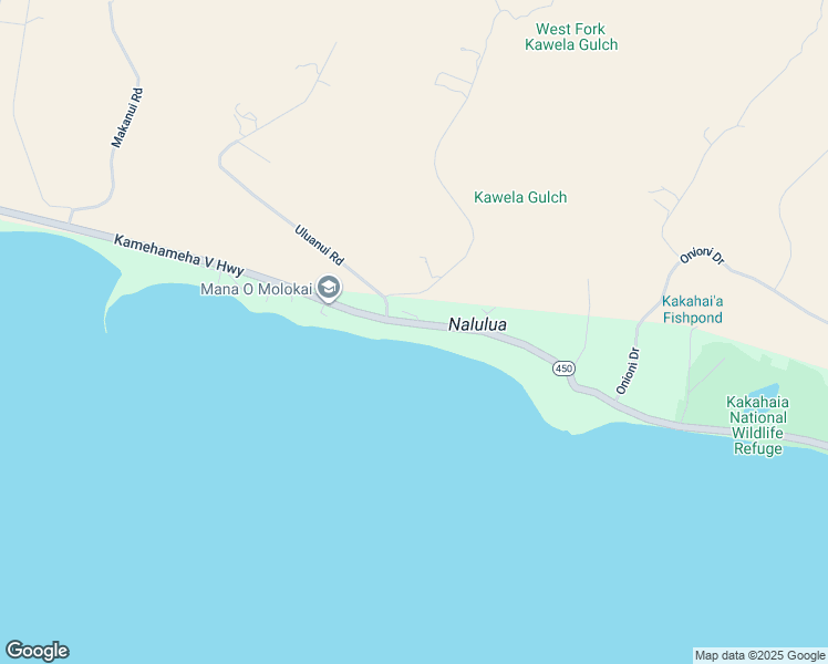 map of restaurants, bars, coffee shops, grocery stores, and more near 2724 Kamehameha V Highway in Kaunakakai