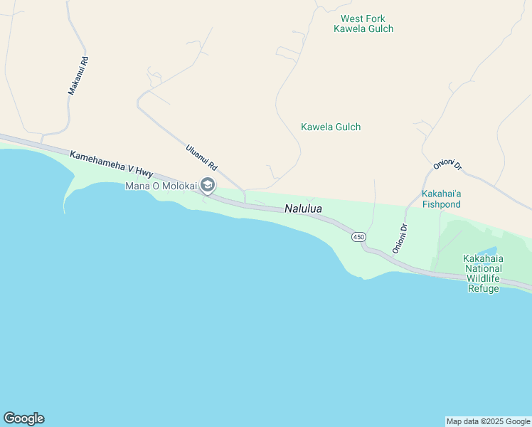 map of restaurants, bars, coffee shops, grocery stores, and more near 2730 Kamehameha V Highway in Kaunakakai