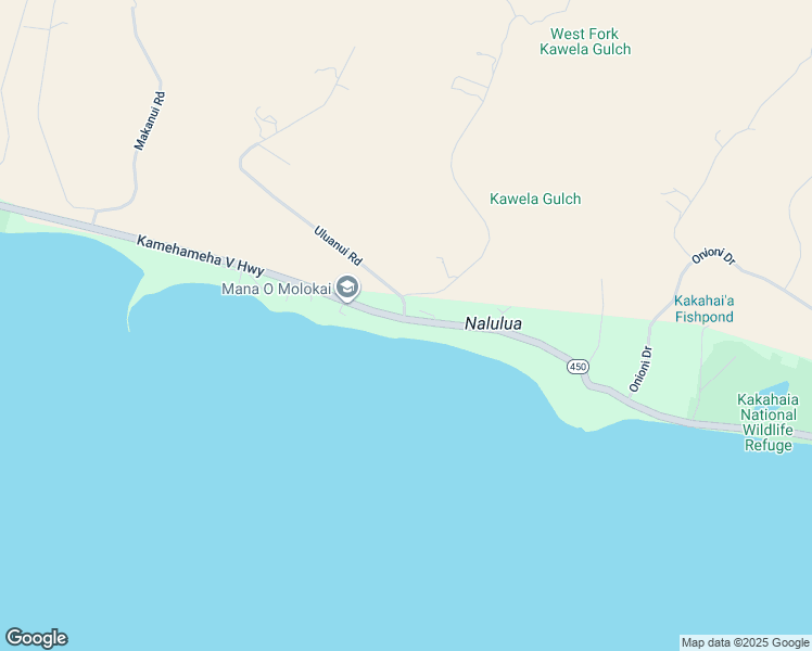 map of restaurants, bars, coffee shops, grocery stores, and more near 2700 Kamehameha V Highway in Kaunakakai