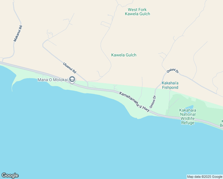 map of restaurants, bars, coffee shops, grocery stores, and more near 11 Kamakana Place in Kaunakakai