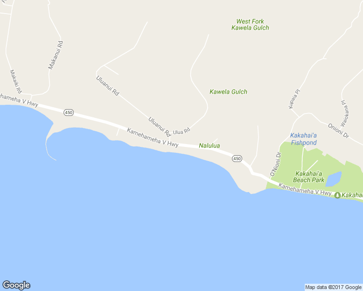 map of restaurants, bars, coffee shops, grocery stores, and more near 2730 Kamehameha V Highway in Kaunakakai