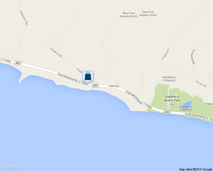 map of restaurants, bars, coffee shops, grocery stores, and more near 2777 Kamehameha V Highway in Kaunakakai