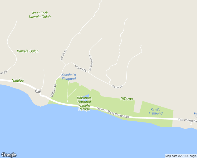 map of restaurants, bars, coffee shops, grocery stores, and more near Onioni Drive in Kaunakakai