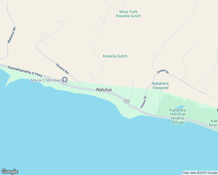 map of restaurants, bars, coffee shops, grocery stores, and more near 15 Kawela Way in Kaunakakai