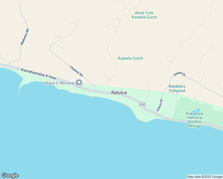 map of restaurants, bars, coffee shops, grocery stores, and more near 2777 Kamehameha V Highway in Kaunakakai
