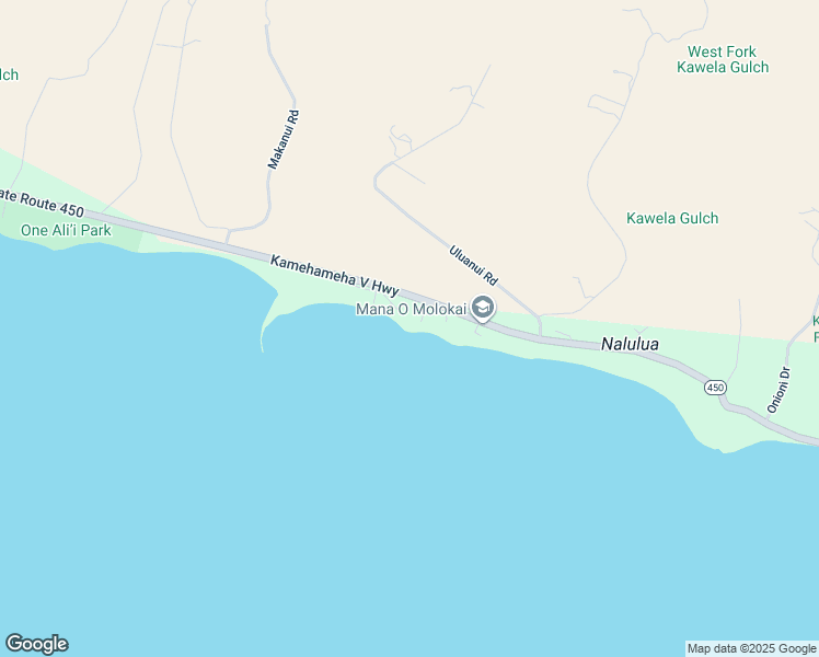 map of restaurants, bars, coffee shops, grocery stores, and more near 22 Hooulu Place in Kaunakakai