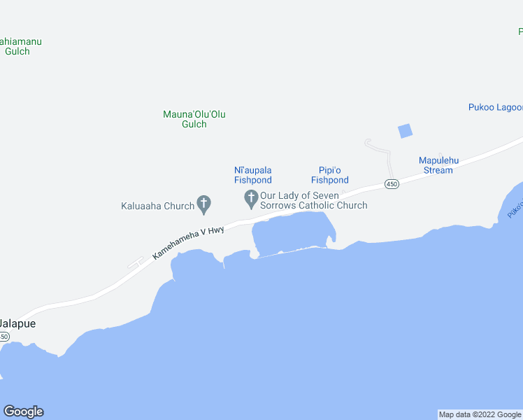 map of restaurants, bars, coffee shops, grocery stores, and more near 8011 Kamehameha V Highway in Kaunakakai