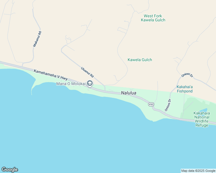 map of restaurants, bars, coffee shops, grocery stores, and more near 2731 Kamehameha V Highway in Kaunakakai