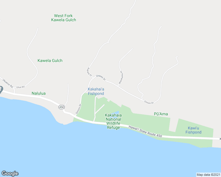 map of restaurants, bars, coffee shops, grocery stores, and more near 340 Onioni Drive in Kaunakakai