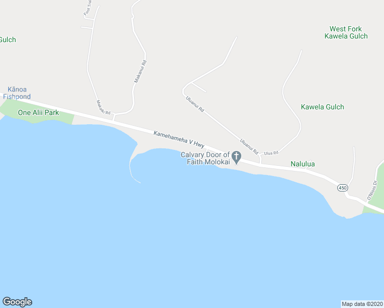 map of restaurants, bars, coffee shops, grocery stores, and more near 2490 Kamehameha V Highway in Kaunakakai