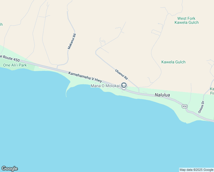 map of restaurants, bars, coffee shops, grocery stores, and more near 10 Hooulu Place in Kaunakakai