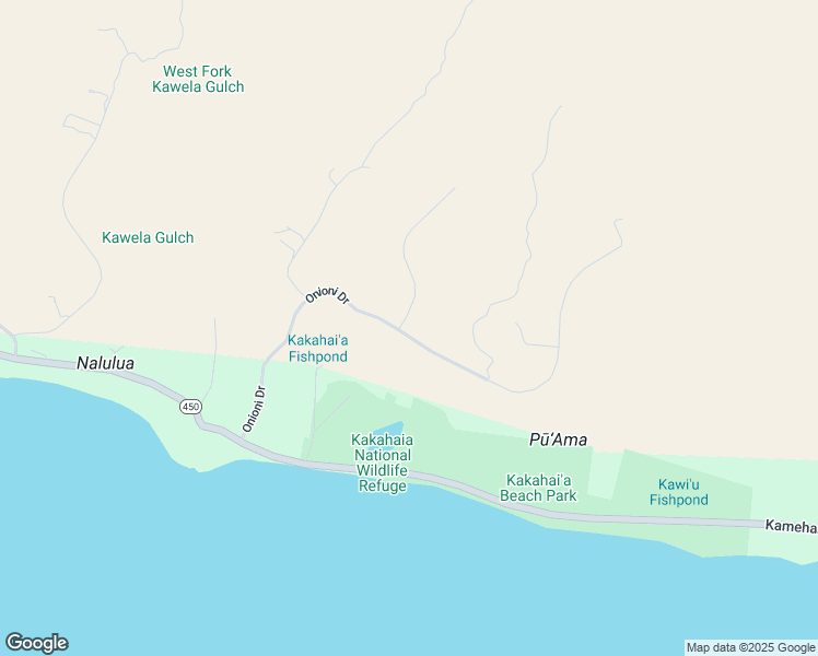 map of restaurants, bars, coffee shops, grocery stores, and more near Onioni Drive in Kaunakakai