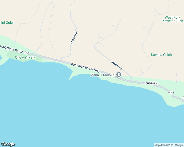 map of restaurants, bars, coffee shops, grocery stores, and more near 2452 Kamehameha V Highway in Kaunakakai