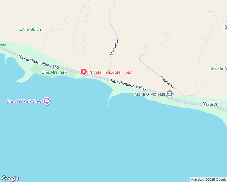 map of restaurants, bars, coffee shops, grocery stores, and more near 0 Kamehameha V Highway in Kaunakakai