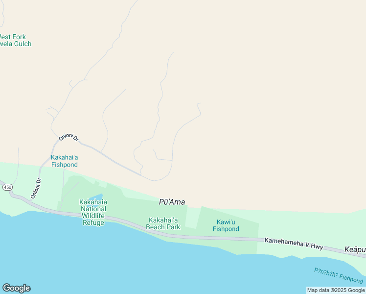 map of restaurants, bars, coffee shops, grocery stores, and more near 680 Onioni Drive in Kaunakakai