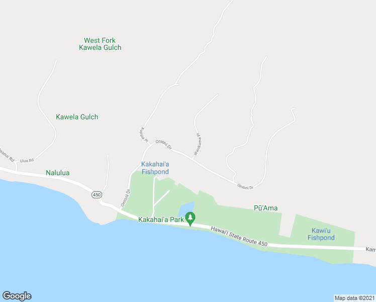 map of restaurants, bars, coffee shops, grocery stores, and more near 361 Onioni Drive in Kaunakakai