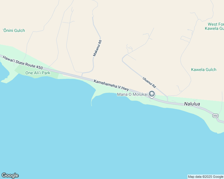 map of restaurants, bars, coffee shops, grocery stores, and more near 2414 Kamehameha V Highway in Kaunakakai