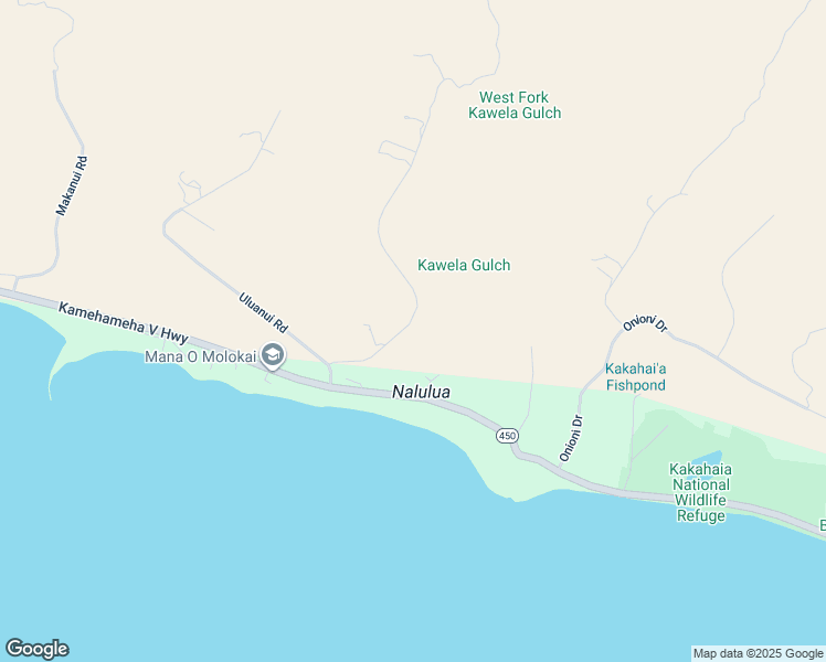 map of restaurants, bars, coffee shops, grocery stores, and more near 122 Ulua Road in Kaunakakai