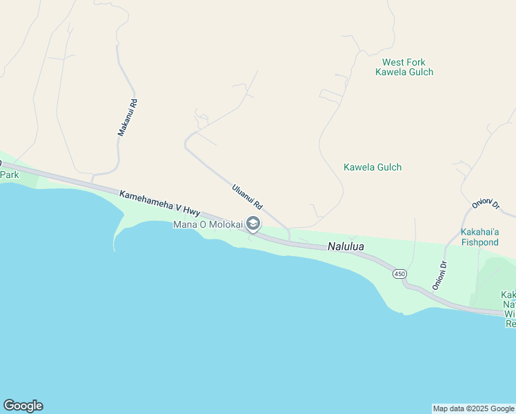 map of restaurants, bars, coffee shops, grocery stores, and more near 113 Uluanui Road in Kaunakakai