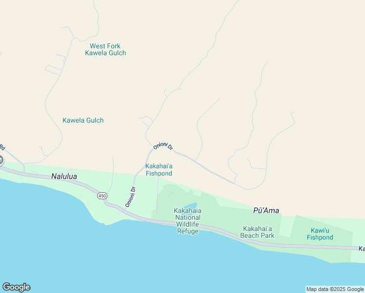 map of restaurants, bars, coffee shops, grocery stores, and more near 315 Onioni Drive in Kaunakakai