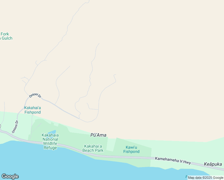 map of restaurants, bars, coffee shops, grocery stores, and more near Onioni Drive in Kaunakakai