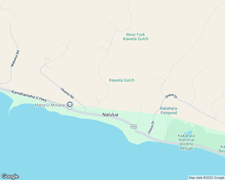 map of restaurants, bars, coffee shops, grocery stores, and more near 170 Ulua Road in Kaunakakai