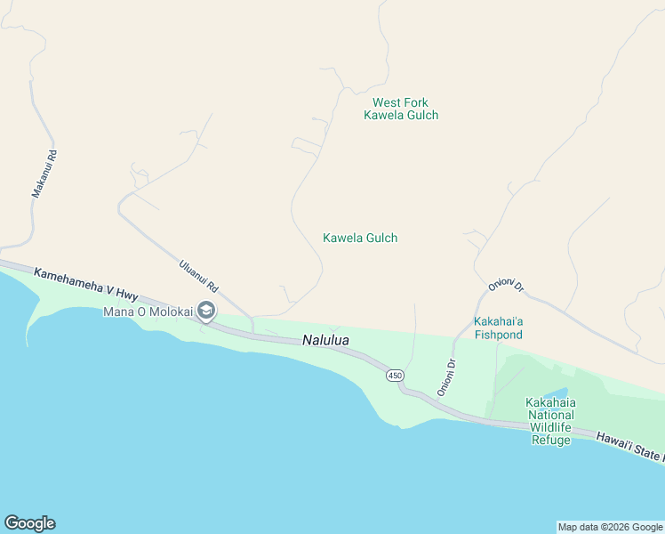 map of restaurants, bars, coffee shops, grocery stores, and more near 170 Ulua Road in Kaunakakai