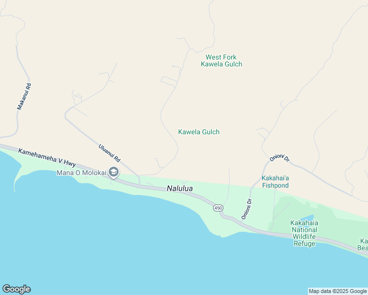 map of restaurants, bars, coffee shops, grocery stores, and more near 170 Ulua Road in Kaunakakai