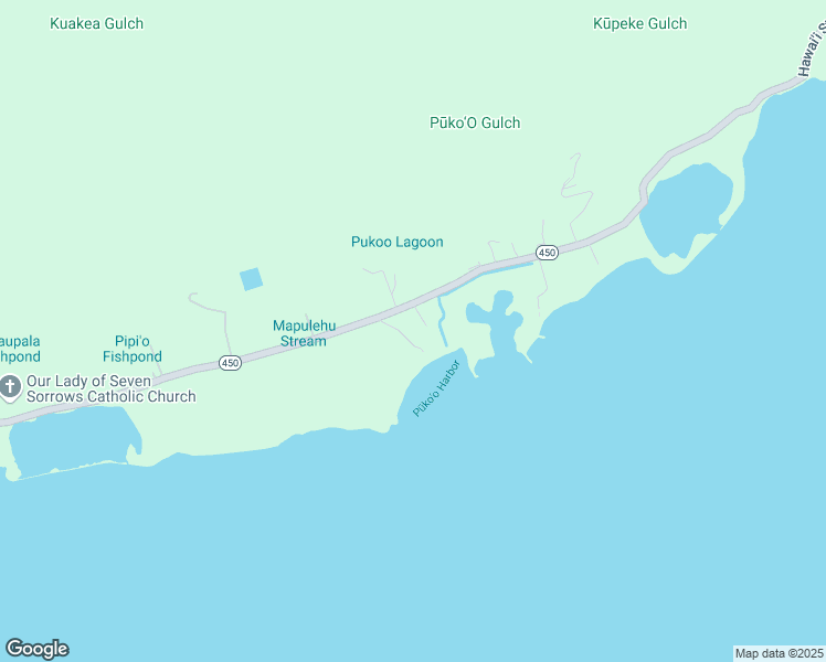 map of restaurants, bars, coffee shops, grocery stores, and more near 8489 Kamehameha V Highway in Kaunakakai