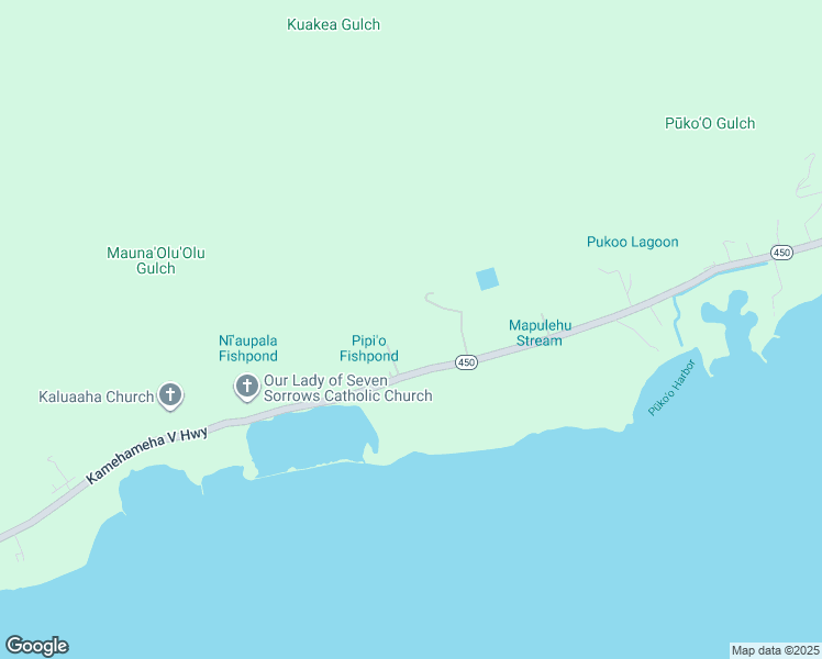map of restaurants, bars, coffee shops, grocery stores, and more near Kamehameha V Highway in Maui County
