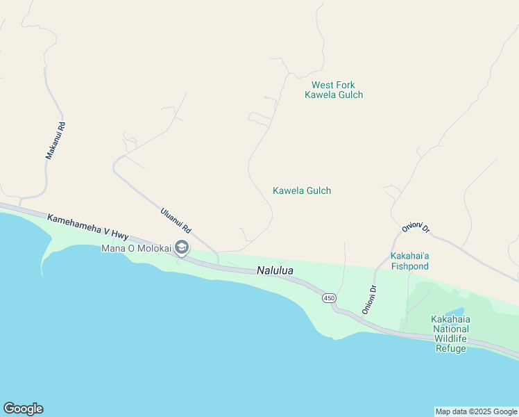 map of restaurants, bars, coffee shops, grocery stores, and more near 181 Ulua Road in Kaunakakai