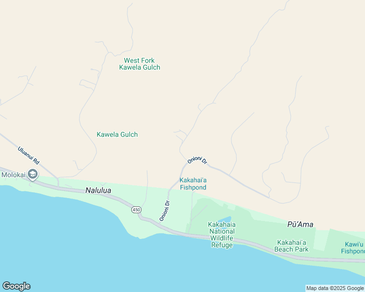 map of restaurants, bars, coffee shops, grocery stores, and more near 40 Kupaia Place in Kaunakakai