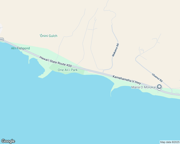 map of restaurants, bars, coffee shops, grocery stores, and more near 2176 Kamehameha V Highway in Kaunakakai