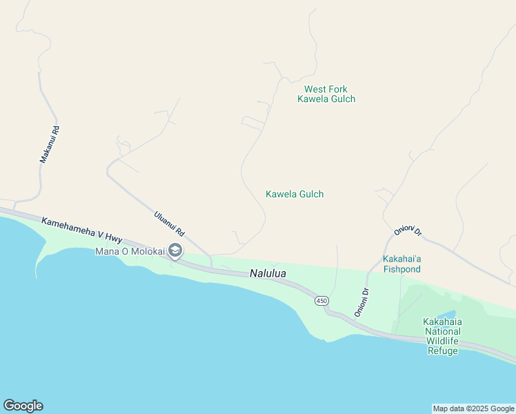 map of restaurants, bars, coffee shops, grocery stores, and more near 181 Ulua Road in Kaunakakai