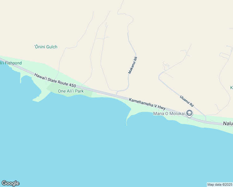 map of restaurants, bars, coffee shops, grocery stores, and more near Makanui Road in Kaunakakai