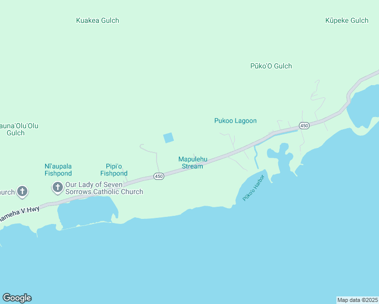 map of restaurants, bars, coffee shops, grocery stores, and more near 8391 Kamehameha V Highway in Kaunakakai