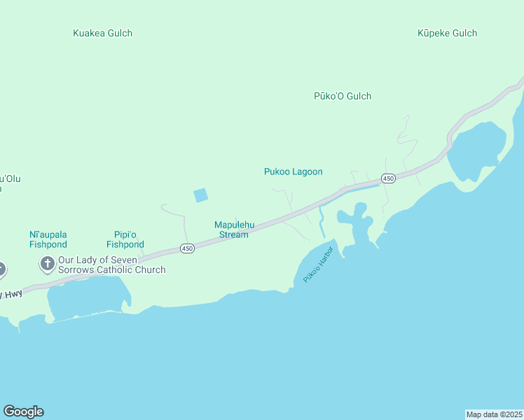 map of restaurants, bars, coffee shops, grocery stores, and more near 8465 Kamehameha V Highway in Kaunakakai