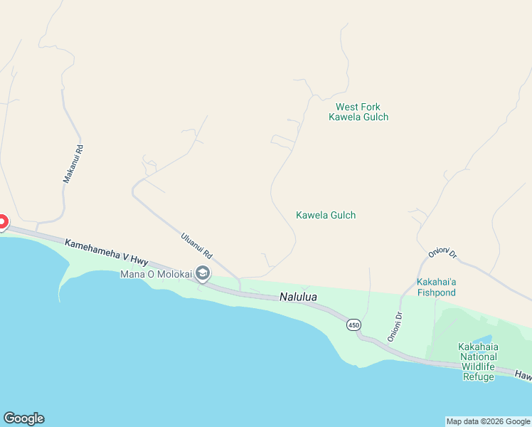 map of restaurants, bars, coffee shops, grocery stores, and more near 236 Ulua Road in Kaunakakai