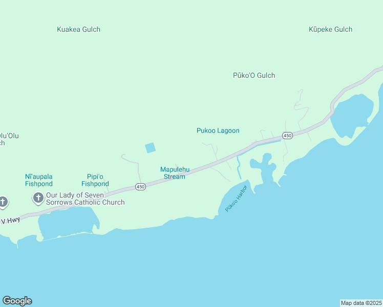 map of restaurants, bars, coffee shops, grocery stores, and more near 8465 Kamehameha V Highway in Kaunakakai