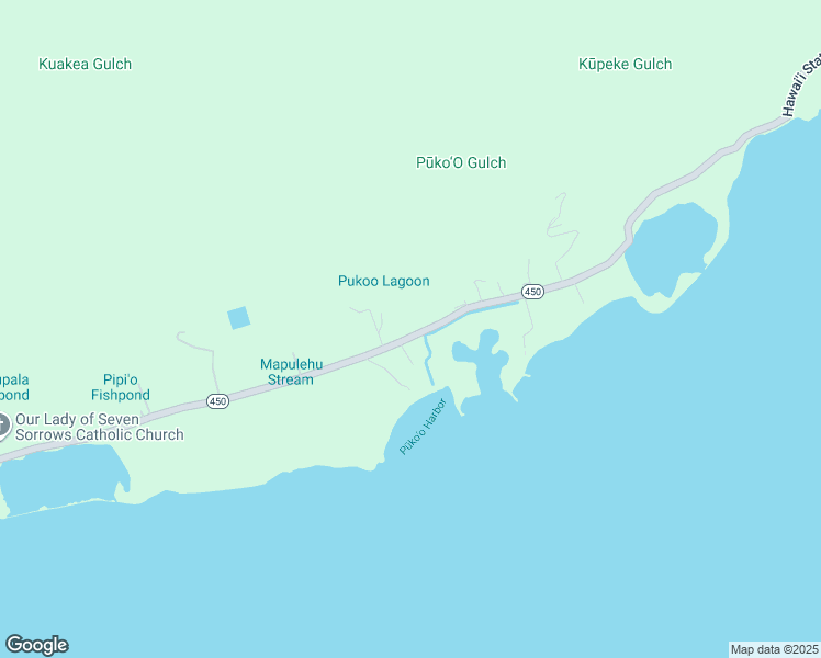 map of restaurants, bars, coffee shops, grocery stores, and more near 8559 Kamehameha V Highway in Kaunakakai