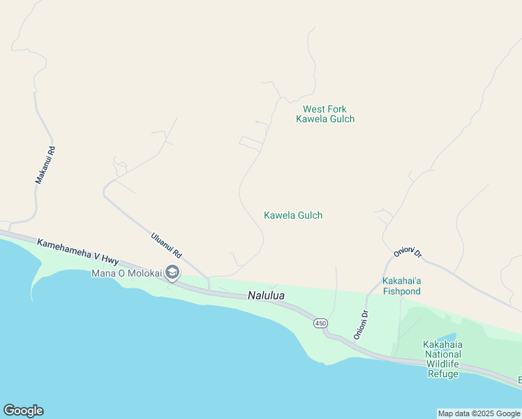 map of restaurants, bars, coffee shops, grocery stores, and more near 212 Ulua Road in Kaunakakai